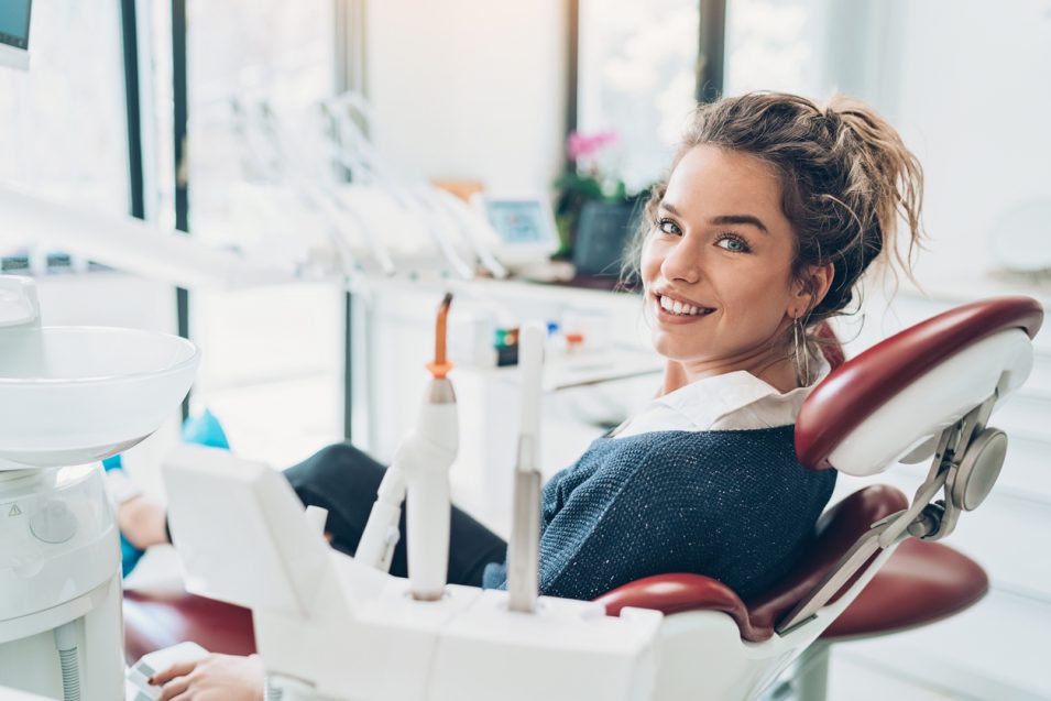 girl at dental treatment area for dental restoration